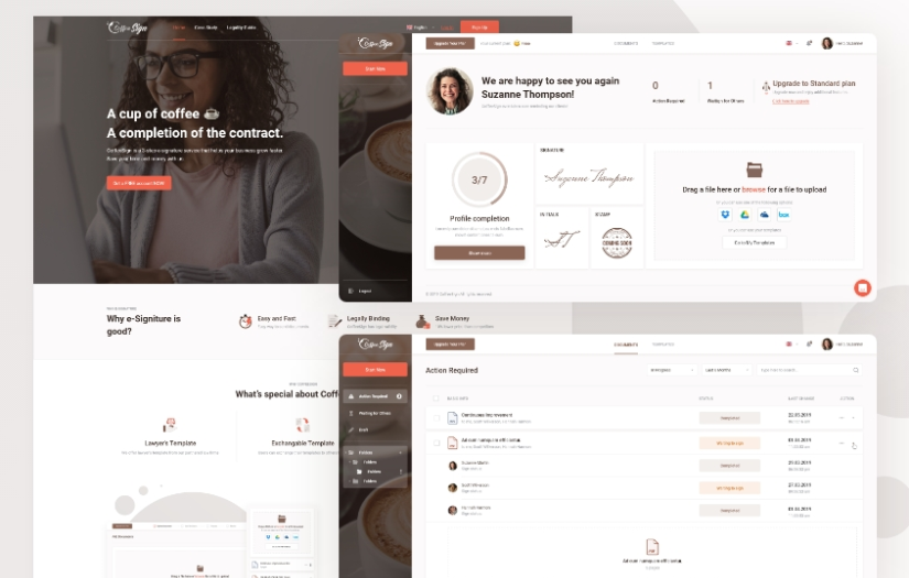 Online document signing service screenshot 1